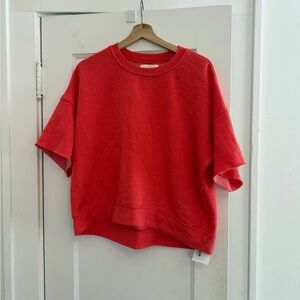 Red Short Sleeve Sweatshirt
